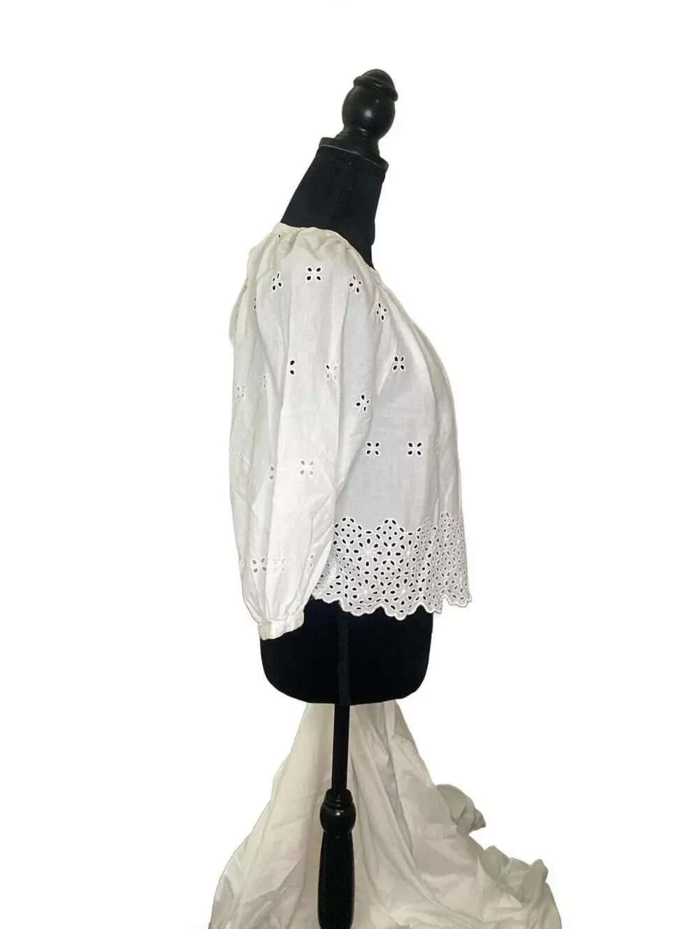 Old Navy Women's White Eyelet Cotton Blouse